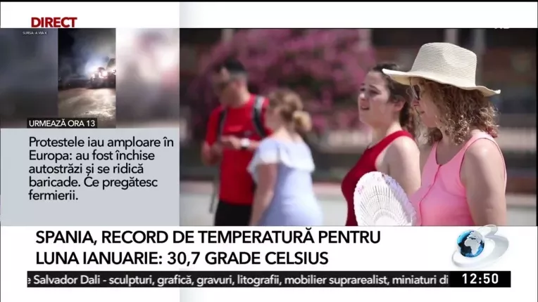 A venit vara in Spania, in ianuarie! Temperaturile au urcal local pana la 31 de grade