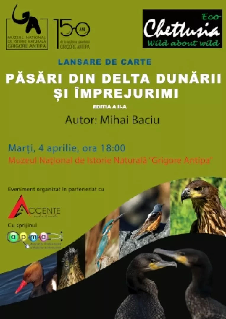 Cartea Pasari din Delta Dunarii si imprejurimi va fi lansata la Muzeul Grigore Antipa