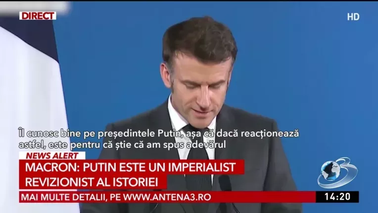 Macron: Putin este un imperialist recitionist al istoriei