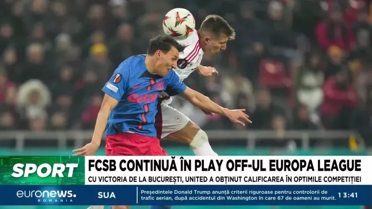 Meciul Manchester United - FCSB, incheiat 2 la 0. FCSB continua in play-off-ul Europa League