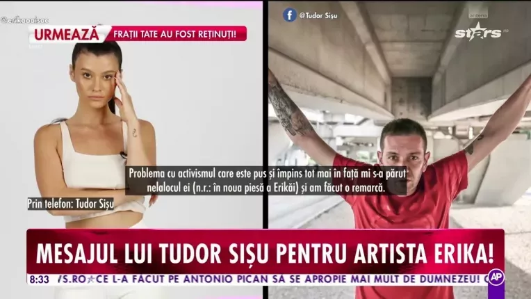 Mesajul lui Tudor Sisu pentru Erika Isac