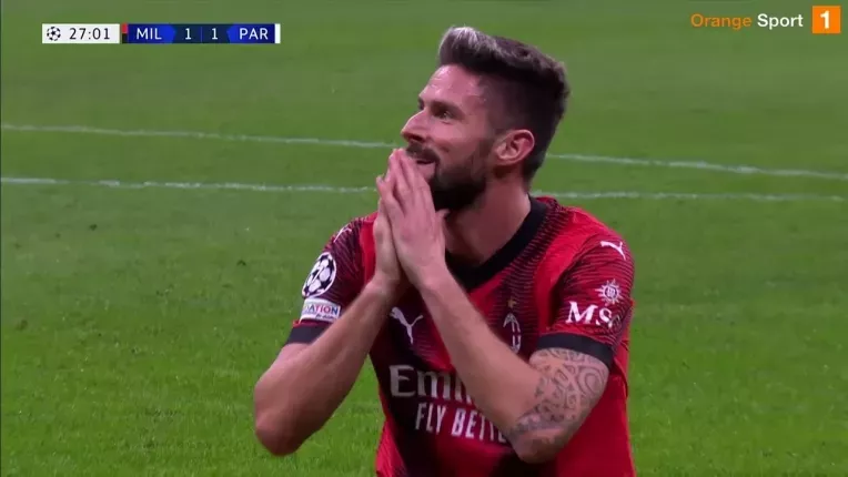 Milan - PSG 2-1. Show total pe San Siro, Leao si Giroud l-au eclipsat pe Mbappe