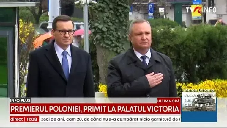 Premierul Poloniei, vizita oficiala la Bucuresti. Mateusz Morawiecki, primit la Palatul Victoria