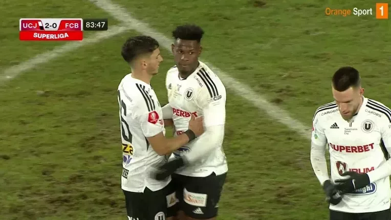 U Cluj - Botosani 2-0. Thiam, omul decisiv pentru echipa lui Sabau